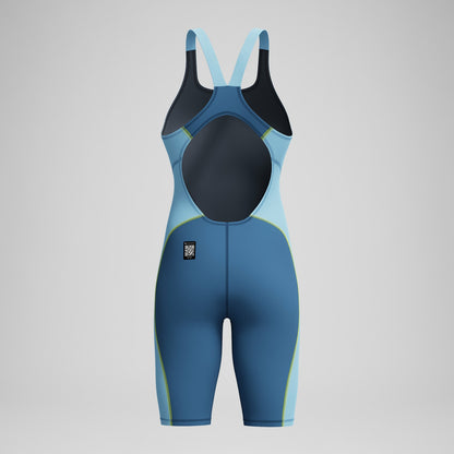Female Fastskin HyperSpark Openback Kneeskin Blue - Speedo