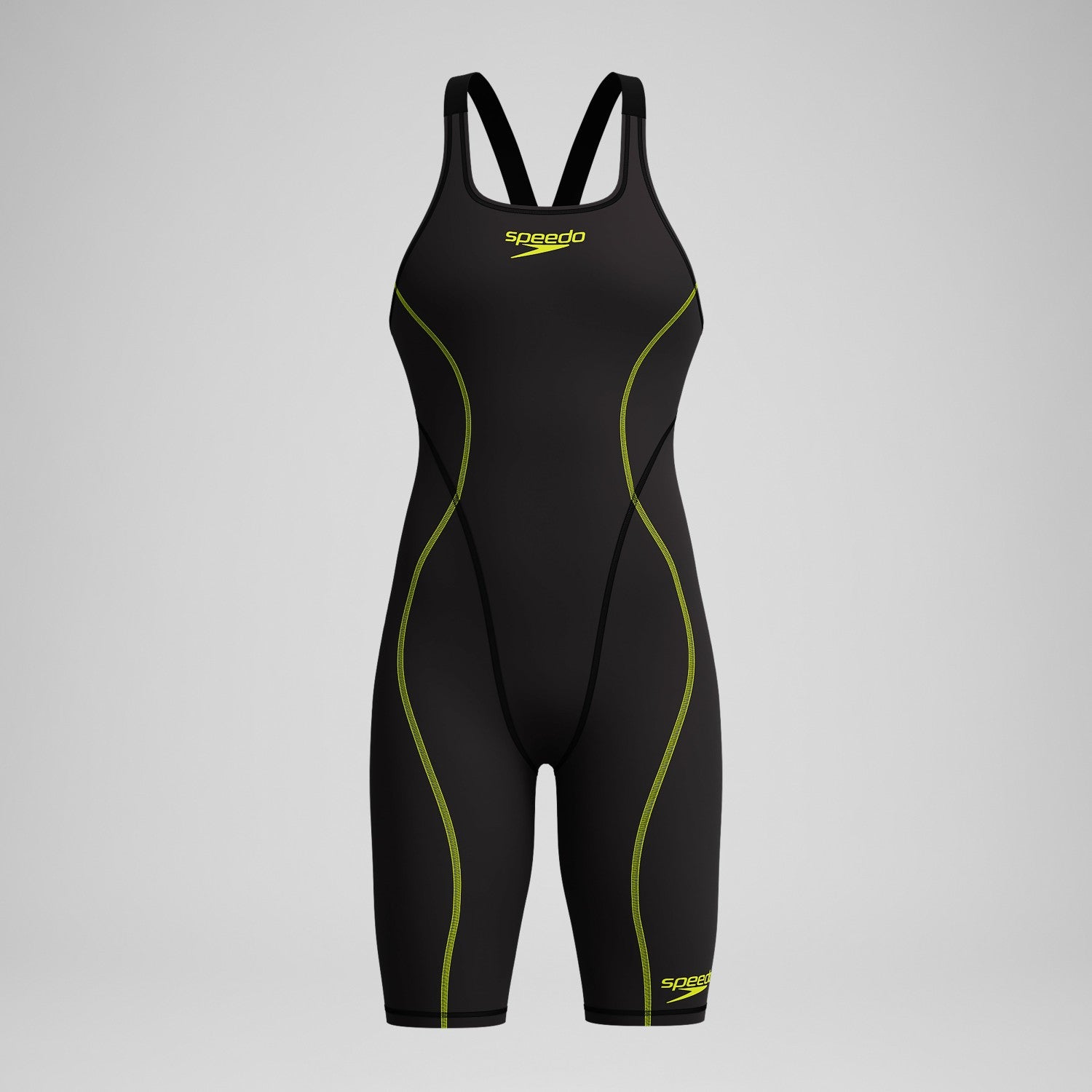 Female Fastskin HyperSpark Openback Kneeskin Black - Speedo