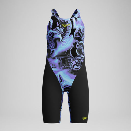 Girls Fastskin Endurance+ Max Openback Kneeskin Black/Blue - Speedo