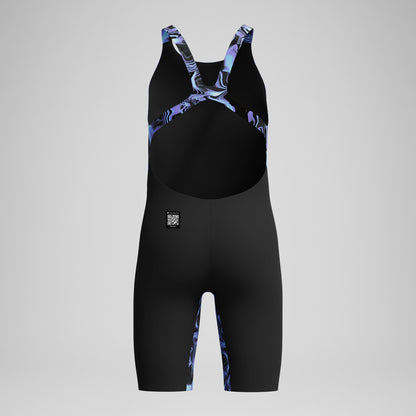 Girls Fastskin Endurance+ Max Openback Kneeskin Black/Blue - Speedo