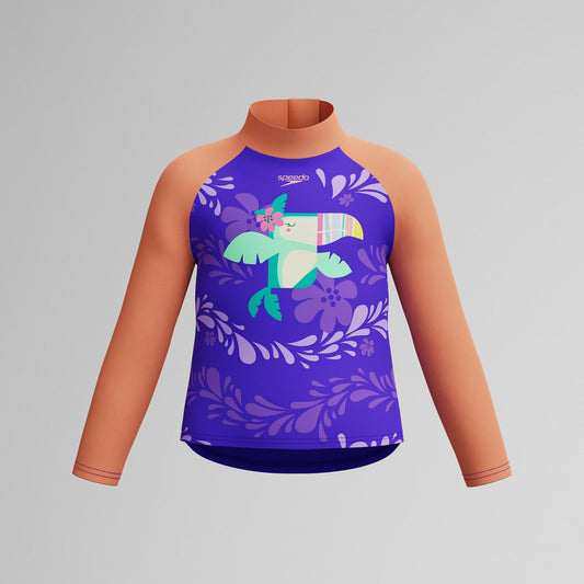 Infant Girls Learn to Swim Long Sleeve Rashguard Purple/Orange - Speedo