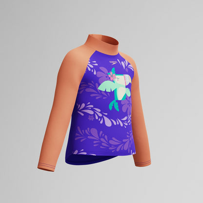 Infant Girls Learn to Swim Long Sleeve Rashguard Purple/Orange - Speedo