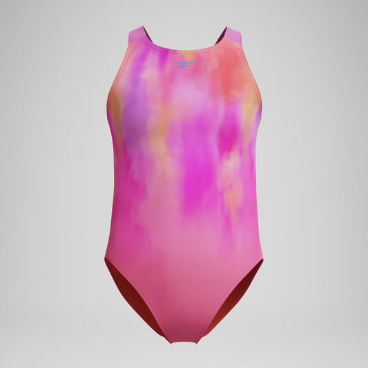 Girls Printed Pulseback Swimsuit Pink - Speedo
