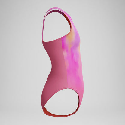 Girls Printed Pulseback Swimsuit Pink - Speedo
