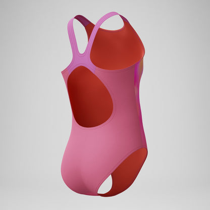 Girls Printed Pulseback Swimsuit Pink - Speedo