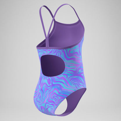 Girls Printed Thinstrap Swimsuit Purple - Speedo