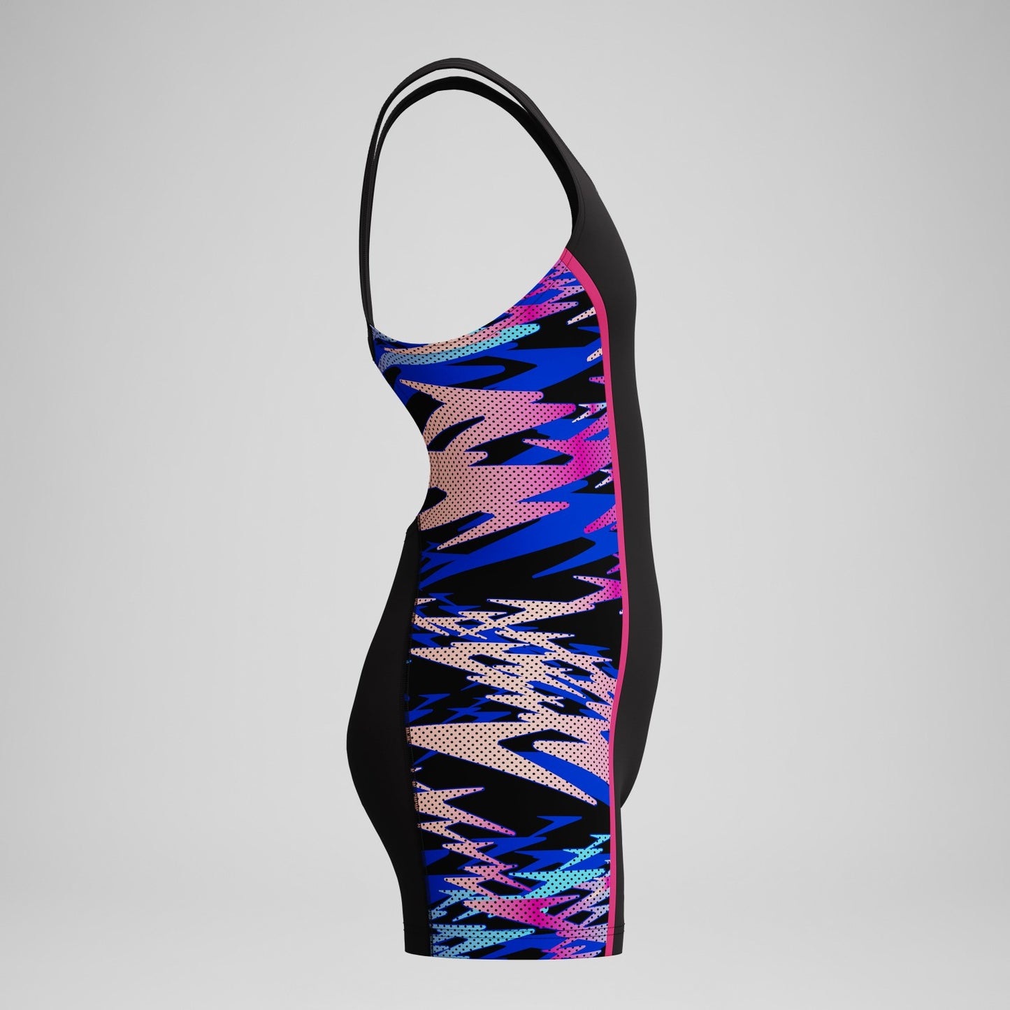 Girls Hyperboom Splice Muscleback Legsuit Black/Pink - Speedo