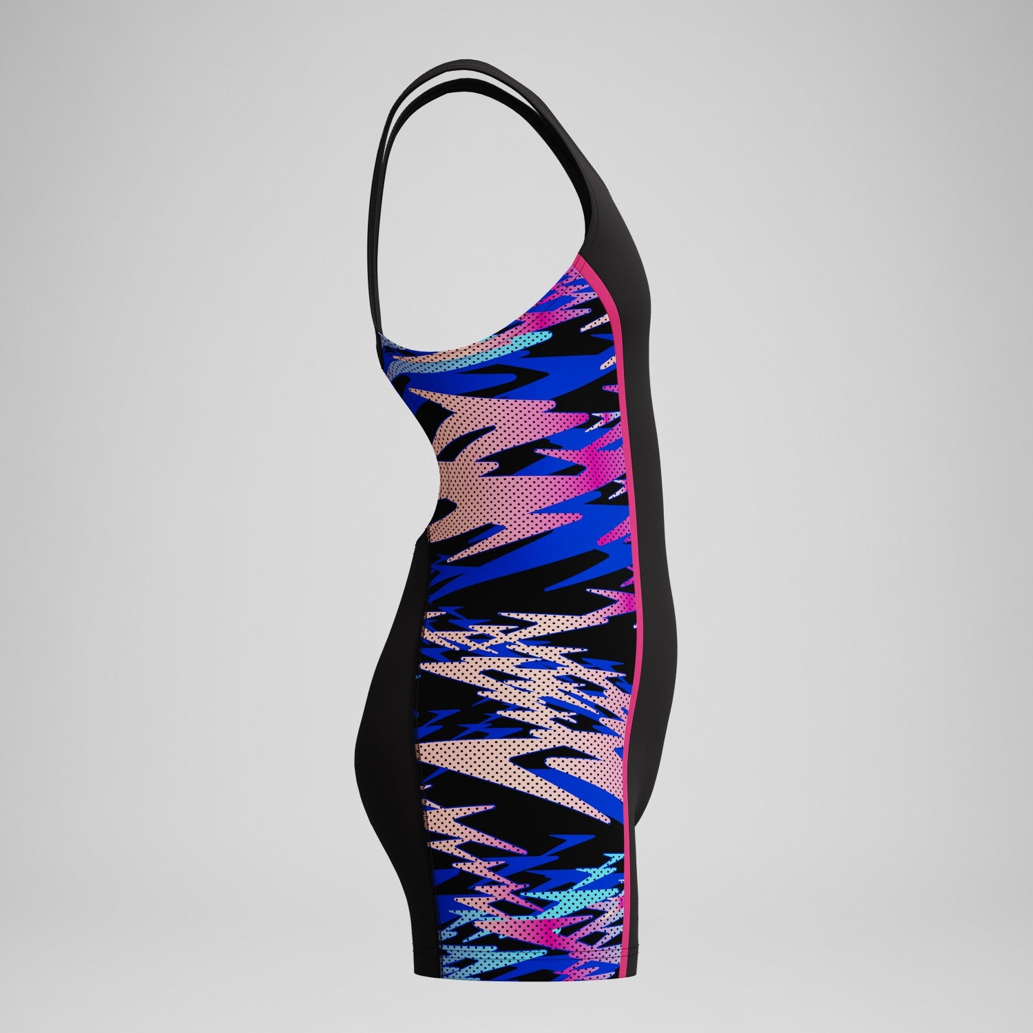 Girls Hyperboom Splice Muscleback Legsuit Black/Pink - Speedo