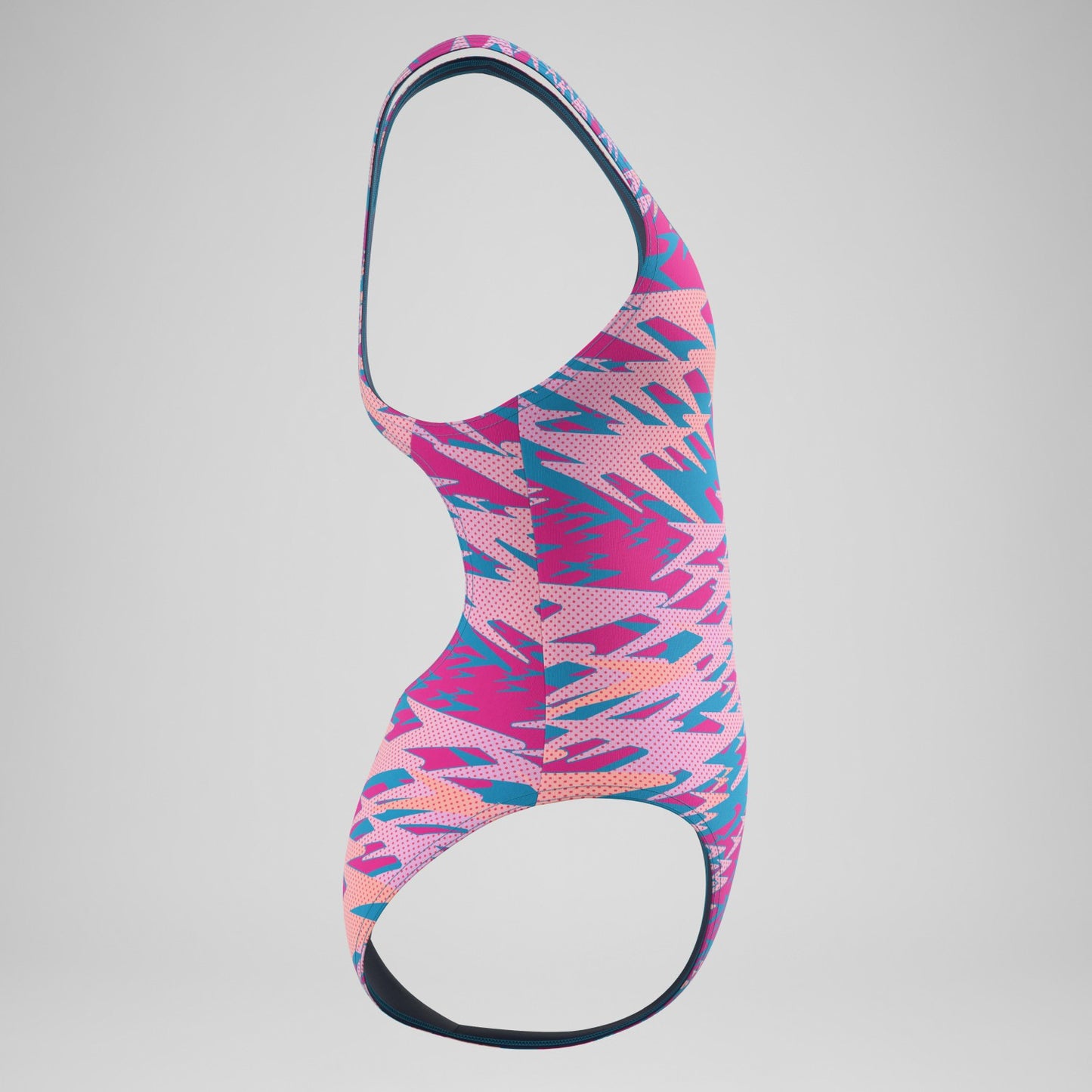 Girls Hyperboom Printed Medalist Swimsuit Blue/Pink - Speedo