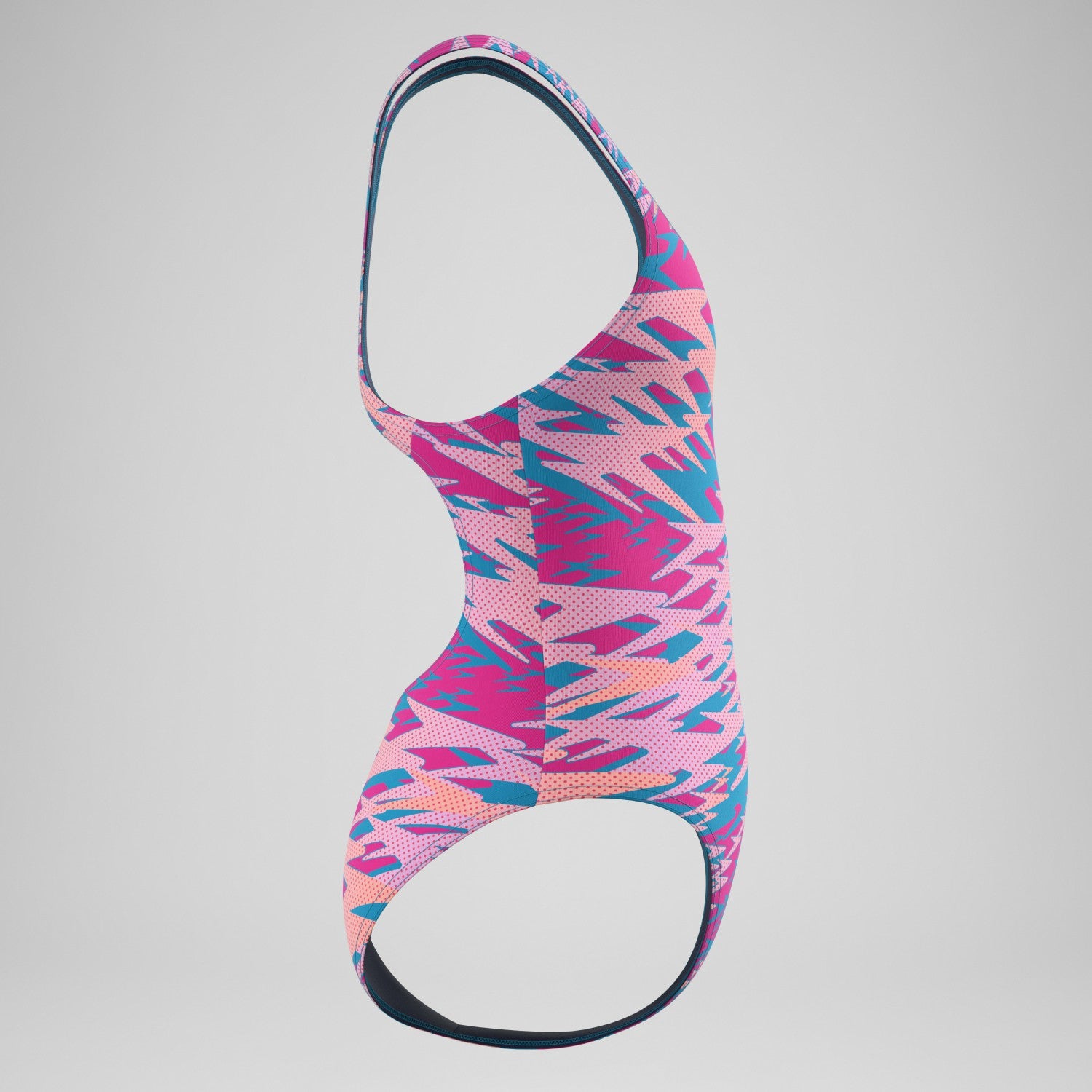 Girls Hyperboom Printed Medalist Swimsuit Blue/Pink - Speedo