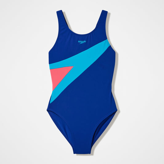 Girls Hyperboom Butterfly Back Swimsuit Navy/Teal - Speedo