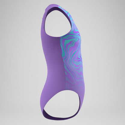 Girls Printed Hydrasuit Purple/Blue - Speedo