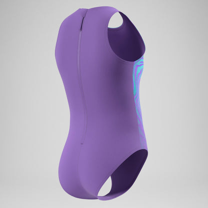 Girls Printed Hydrasuit Purple/Blue - Speedo