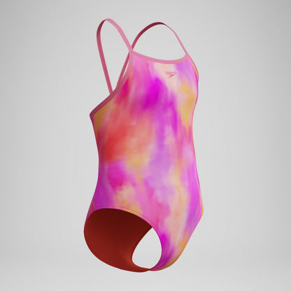 Girls Printed Thinstrap Swimsuit Pink - Speedo