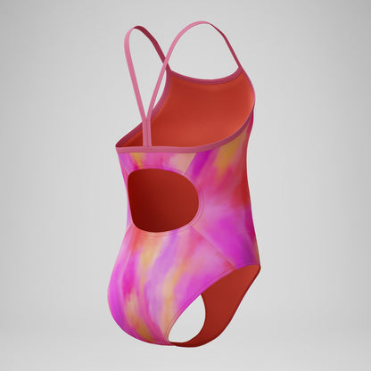 Girls Printed Thinstrap Swimsuit Pink - Speedo