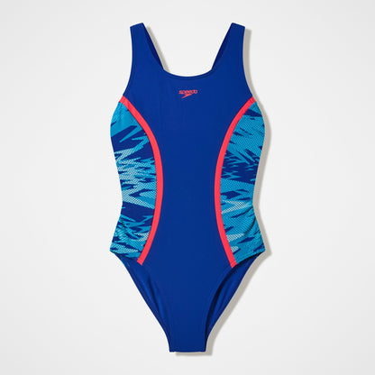 Girls Hyperboom Splice Muscleback Swimsuit Navy - Speedo