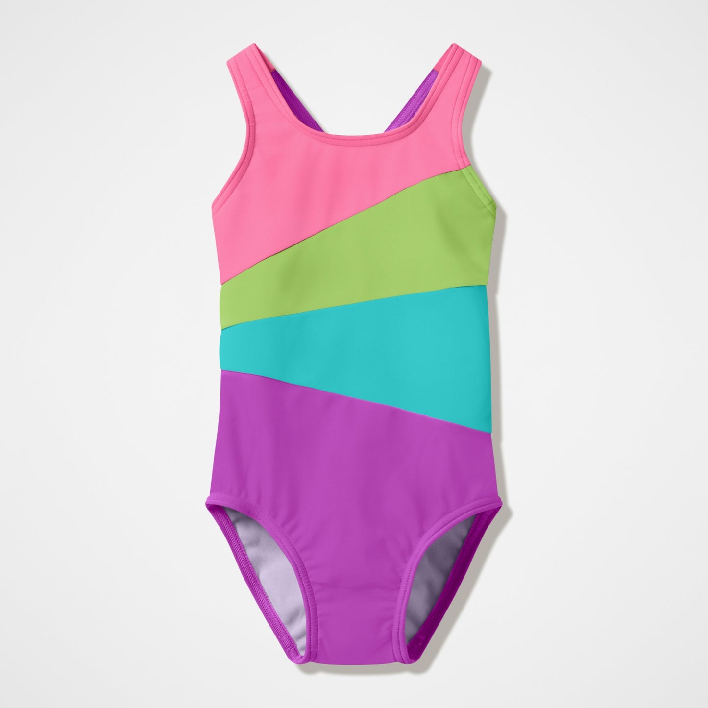 Infant Girls Radiating Splice Swimsuit Pink/Green - Speedo