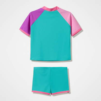Infants Short Sleeve Rashguard Set Turquoise/Pink - Speedo