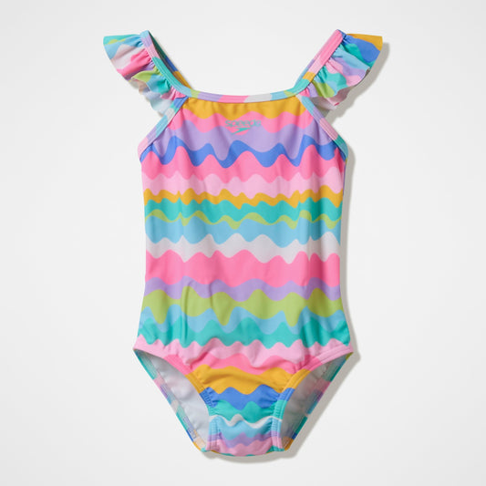 Infant Girls Ruffle Swimsuit Pink/Green - Speedo