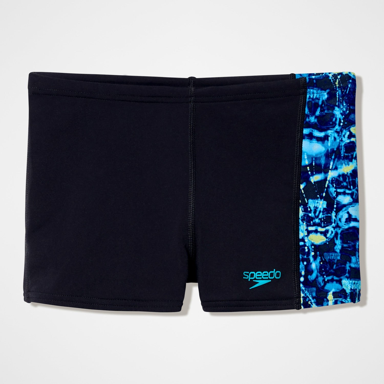 Boys Printed Panel Aquashorts Black/Blue - Speedo