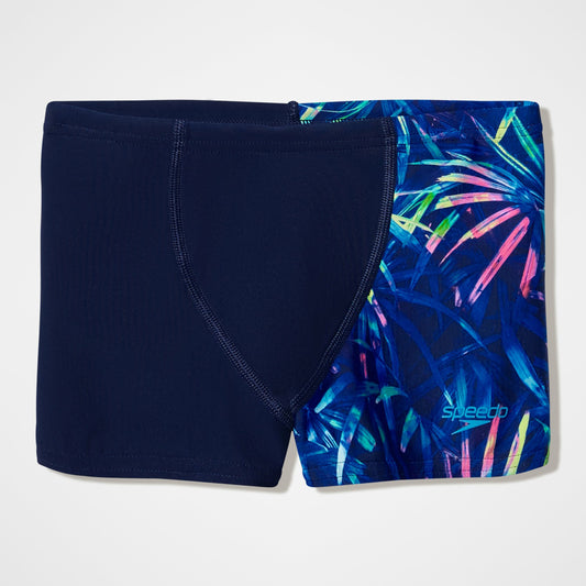 Boys Printed V-Cut Aquashorts Navy - Speedo