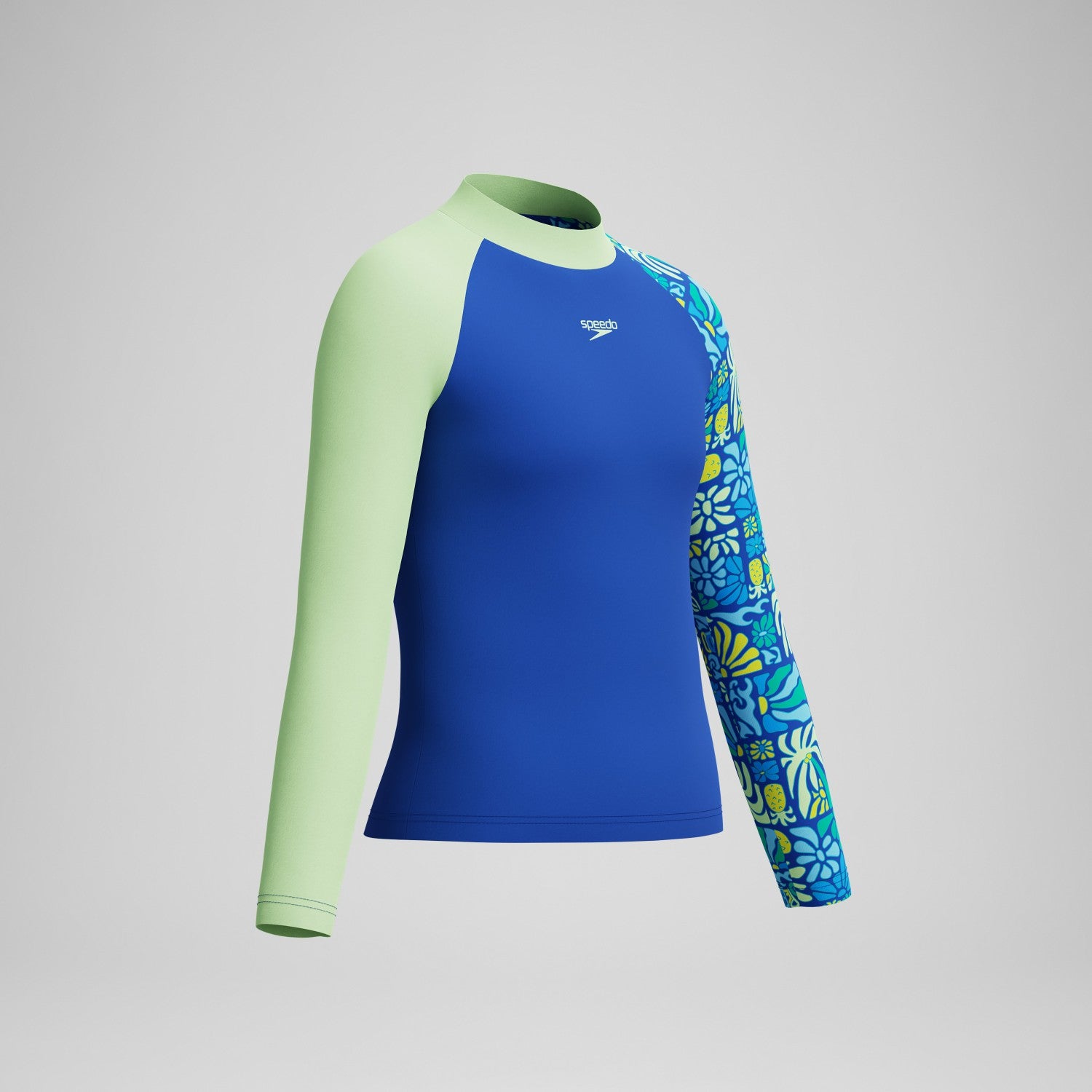 Boys Printed Long Sleeve Rashguard Blue - Speedo