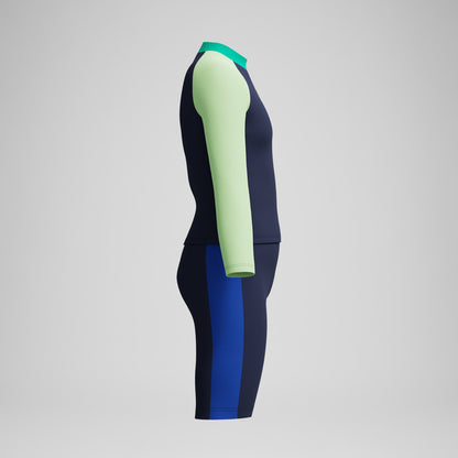 Boys Colourblock Long Sleeve Rashguard Navy - Speedo