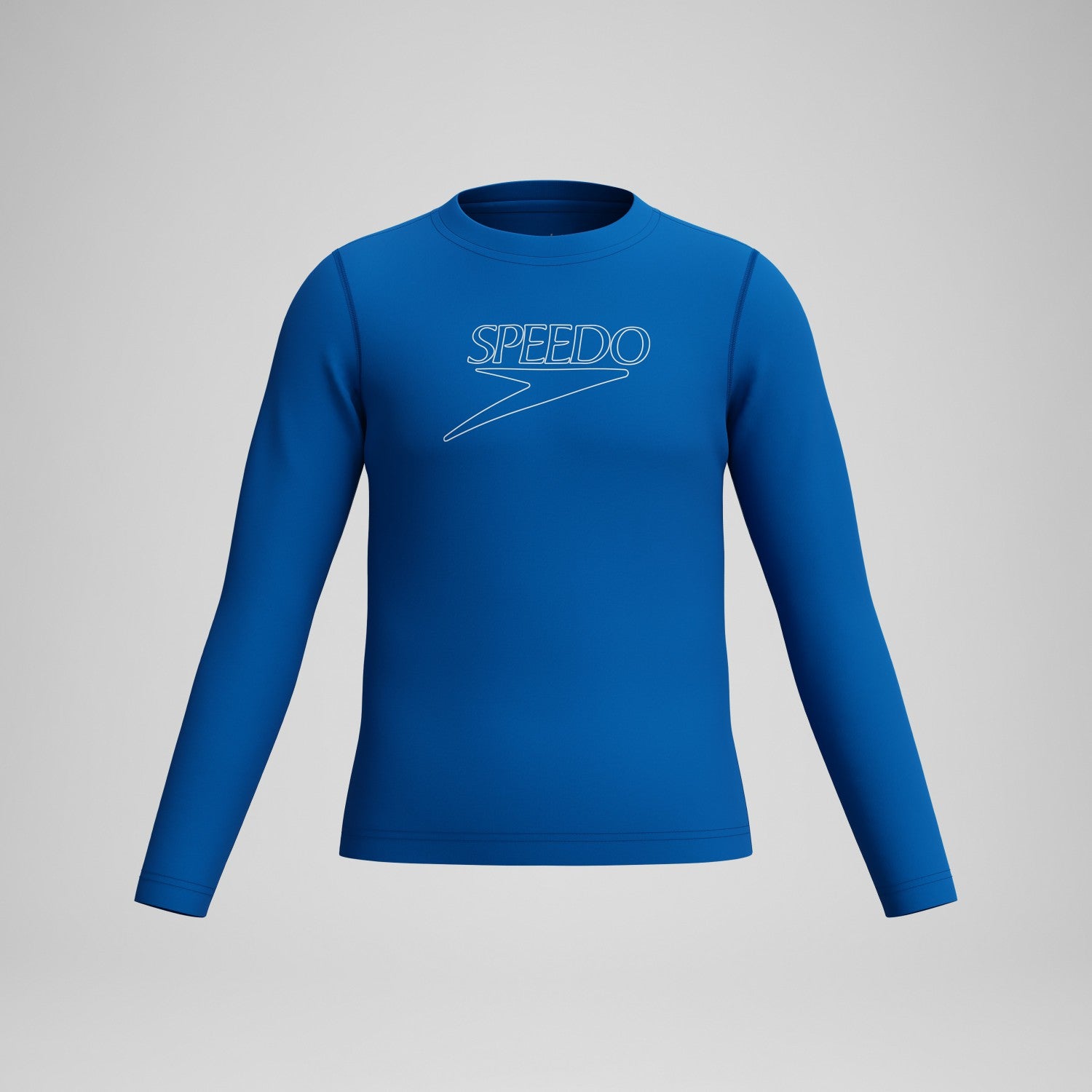 Junior Classic Logo Long Sleeve Rashguard Blue - Speedo