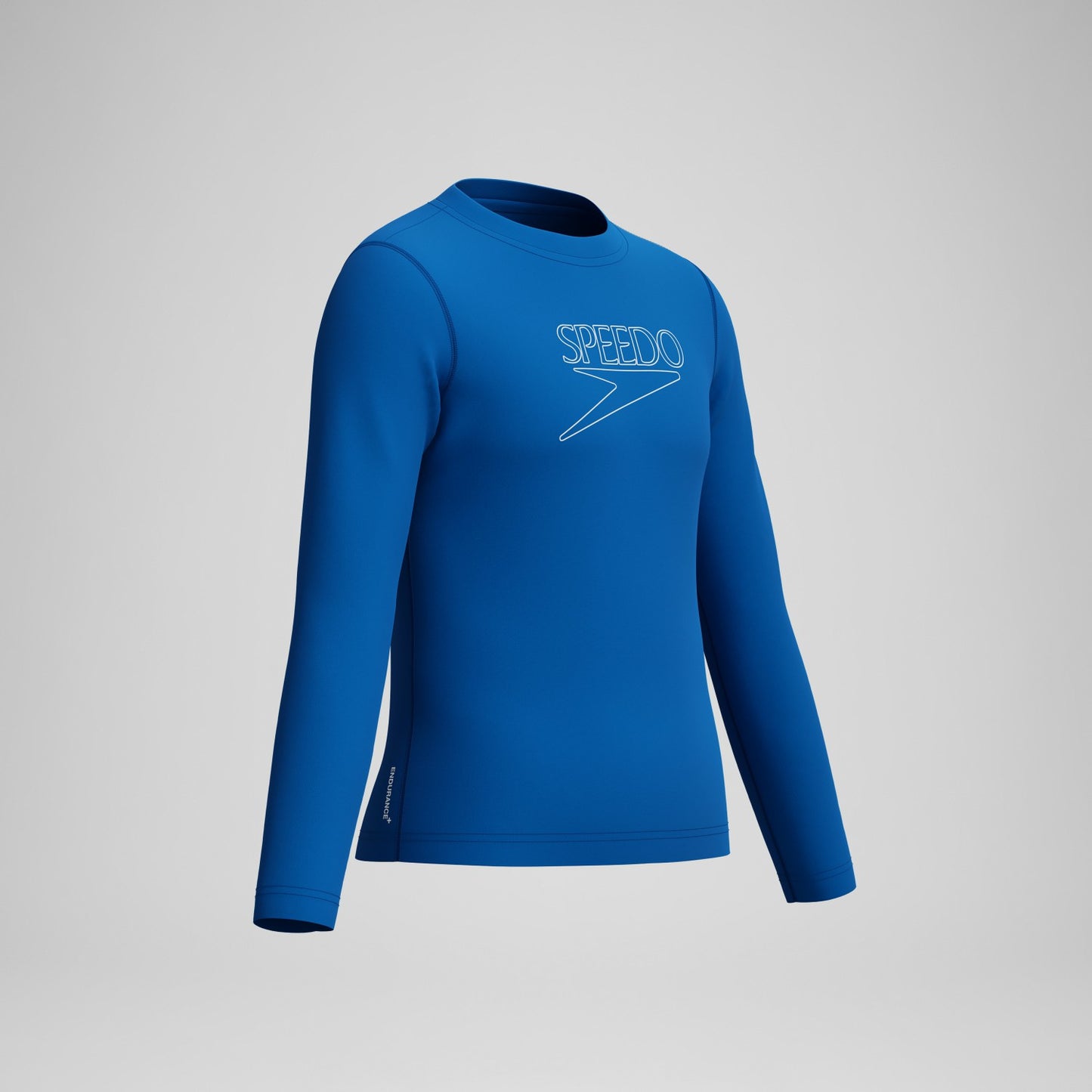 Junior Classic Logo Long Sleeve Rashguard Blue - Speedo
