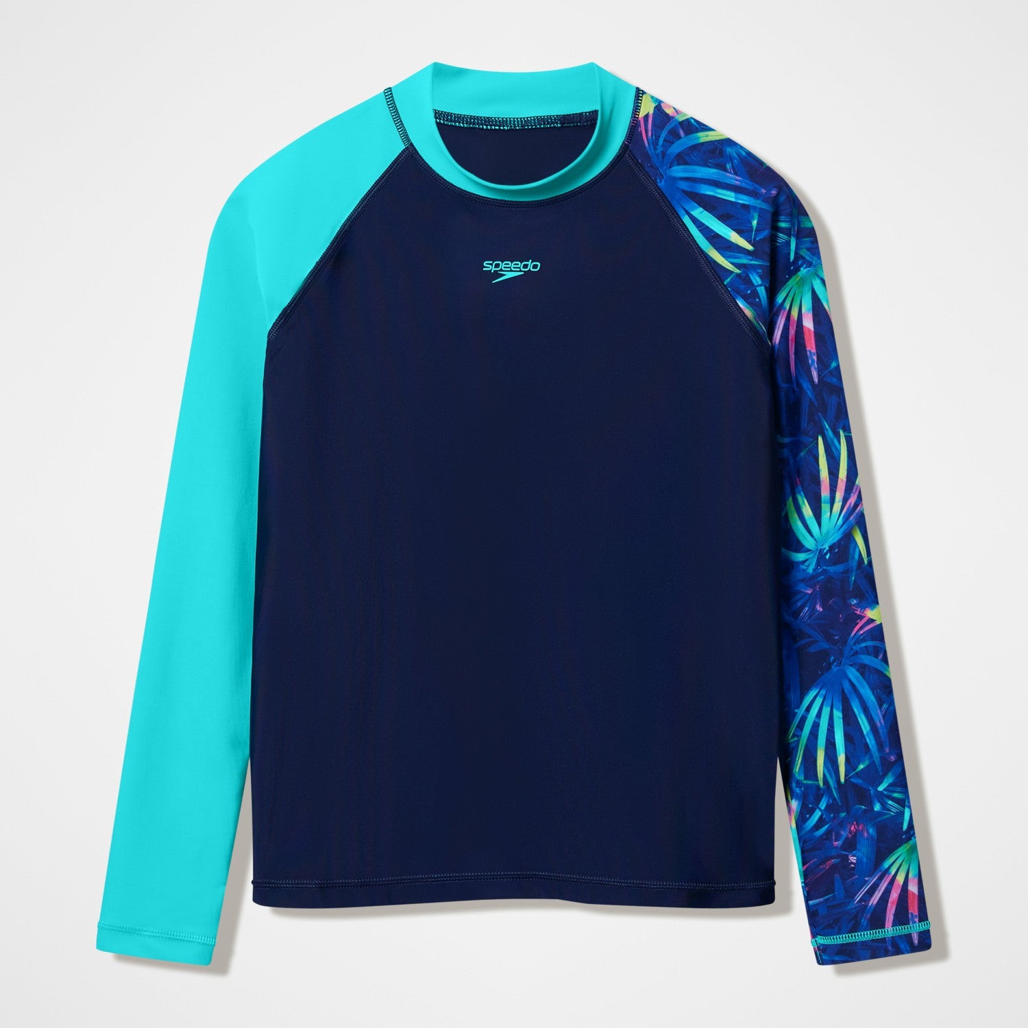 Boys Printed Long Sleeve Rashguard Navy - Speedo