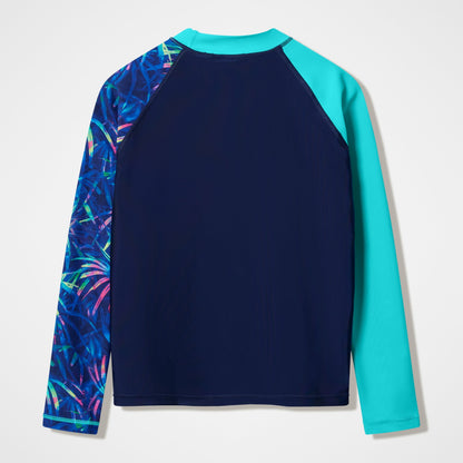 Boys Printed Long Sleeve Rashguard Navy - Speedo