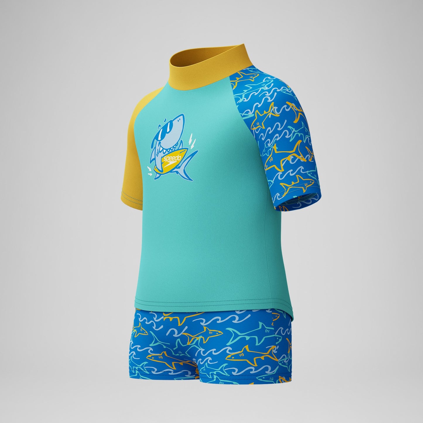Infant Boys Learn to Swim Rashguard Set Blue/Yellow - Speedo