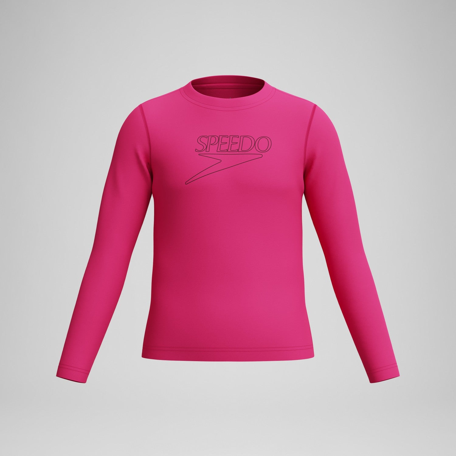 Junior Classic Logo Long Sleeve Rashguard Pink - Speedo