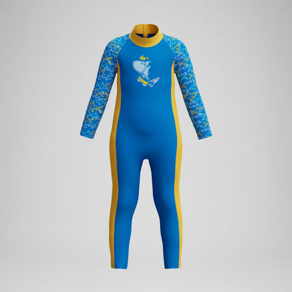 Infant Boys Learn to Swim All-In-One Sun Protection Suit Blue/Yellow - Speedo