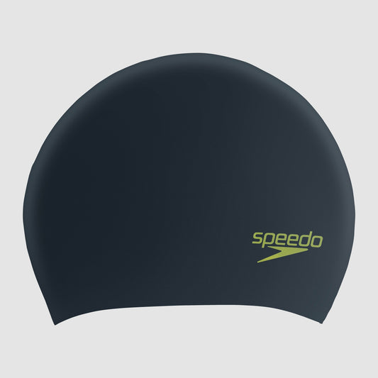 Junior Long Hair Silicone Cap Black/Green - Speedo