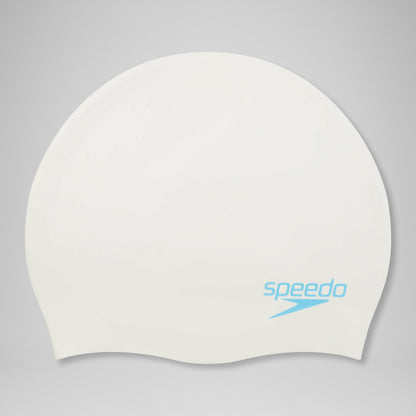 Plain Moulded Silicone Junior Cap White - Speedo