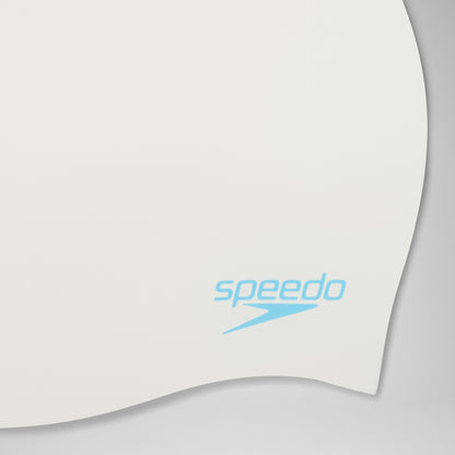 Plain Moulded Silicone Junior Cap White - Speedo