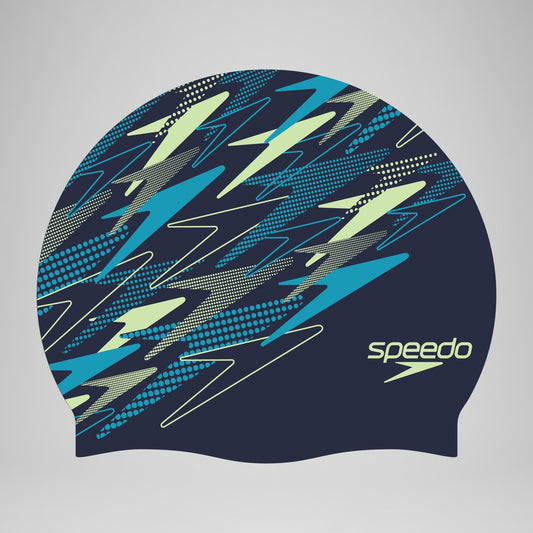 Adult Printed Silicone Cap Teal/Blue - Speedo