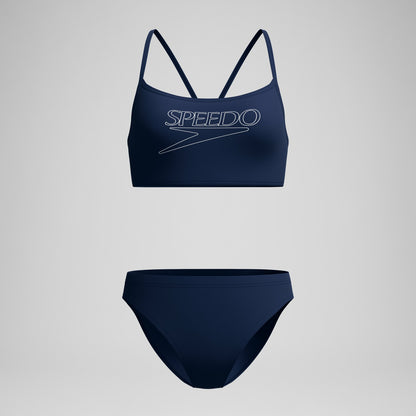 Endurance+ Logo Thinstrap Bikini Set Navy - Speedo