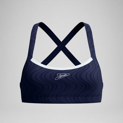 Jetstream Textured Crossback Bikini Top Navy/White - Speedo