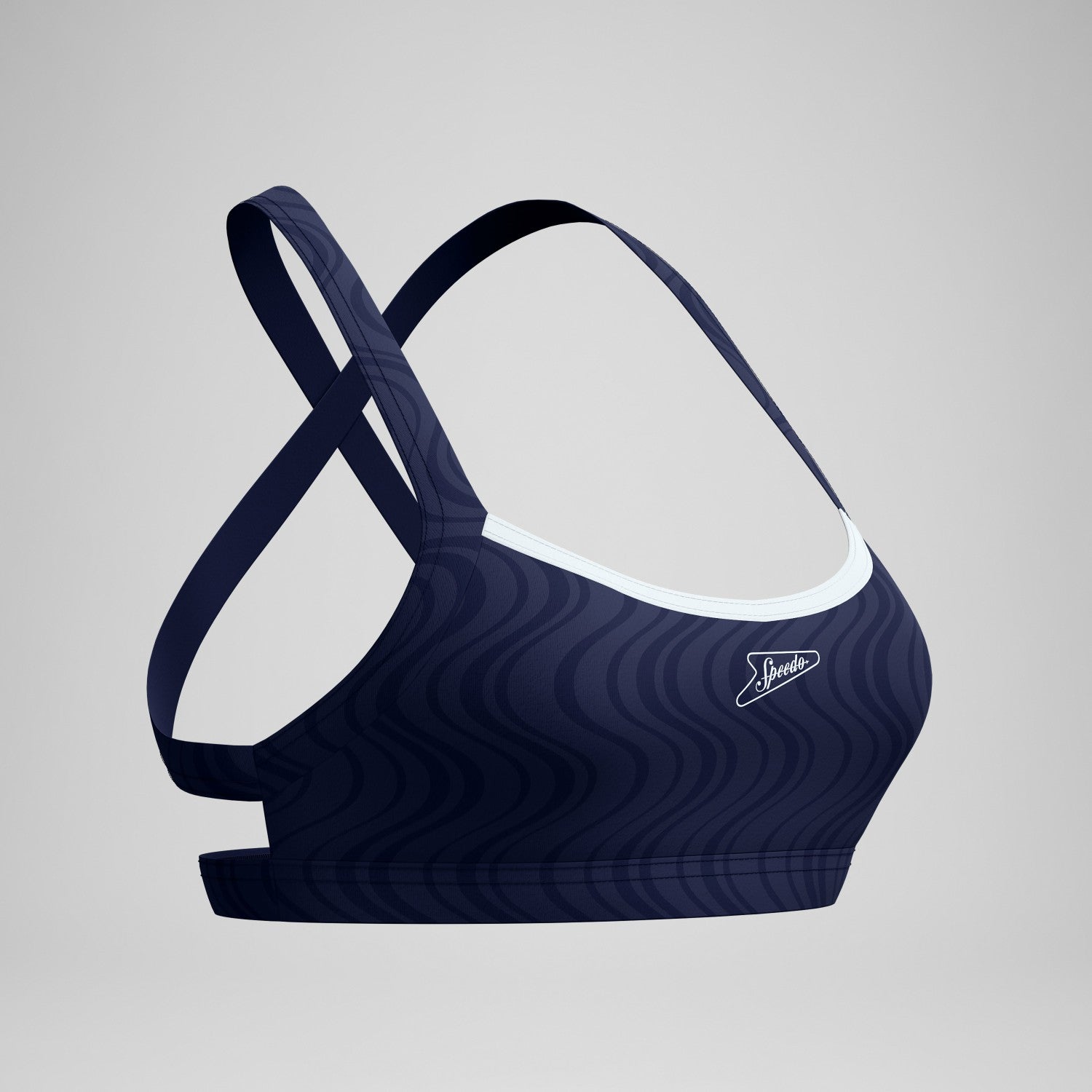 Jetstream Textured Crossback Bikini Top Navy/White - Speedo