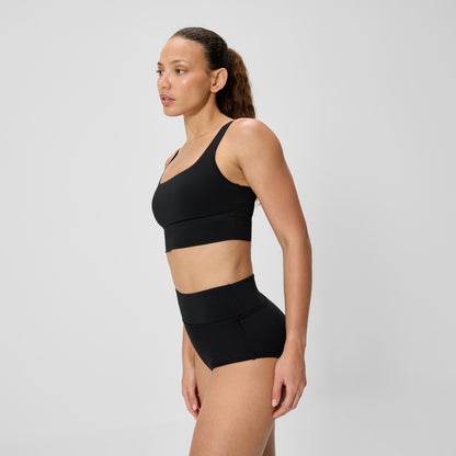 Solid Square Neck Bikini Top Black - Speedo