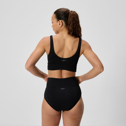 Solid Square Neck Bikini Top Black - Speedo