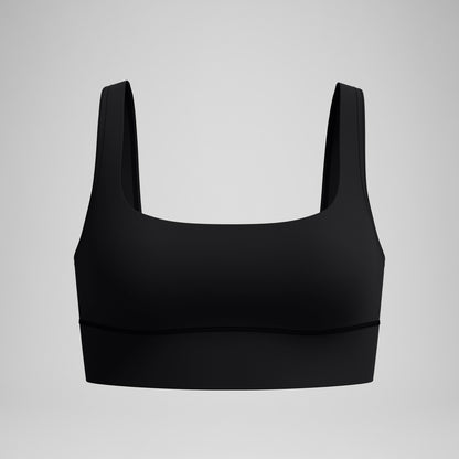 Solid Square Neck Bikini Top Black - Speedo