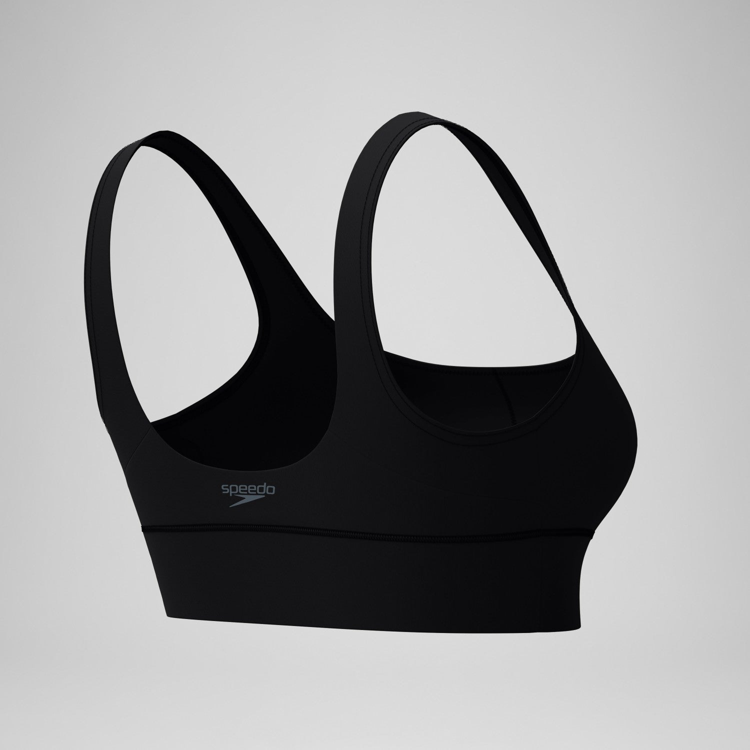 Solid Square Neck Bikini Top Black - Speedo