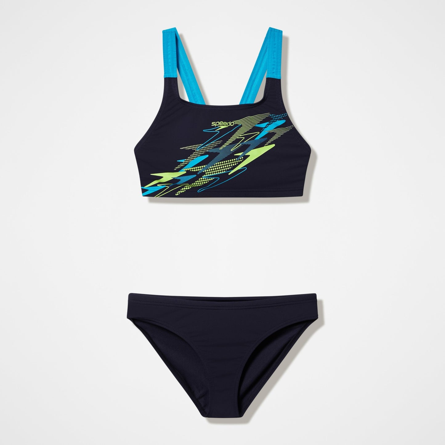 Medley Logo V-Back Bikini Set Black/Turquoise - Speedo