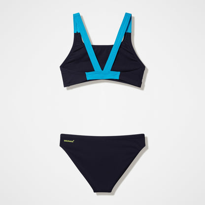 Medley Logo V-Back Bikini Set Black/Turquoise - Speedo