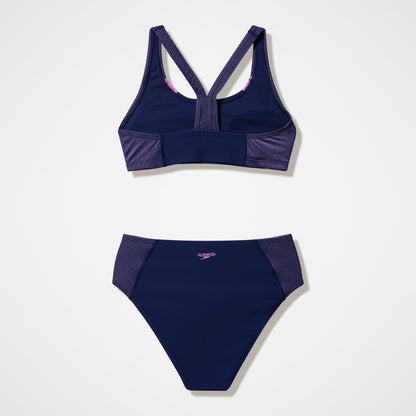 Quantum Rib Splice Two Piece Navy/Pink - Speedo