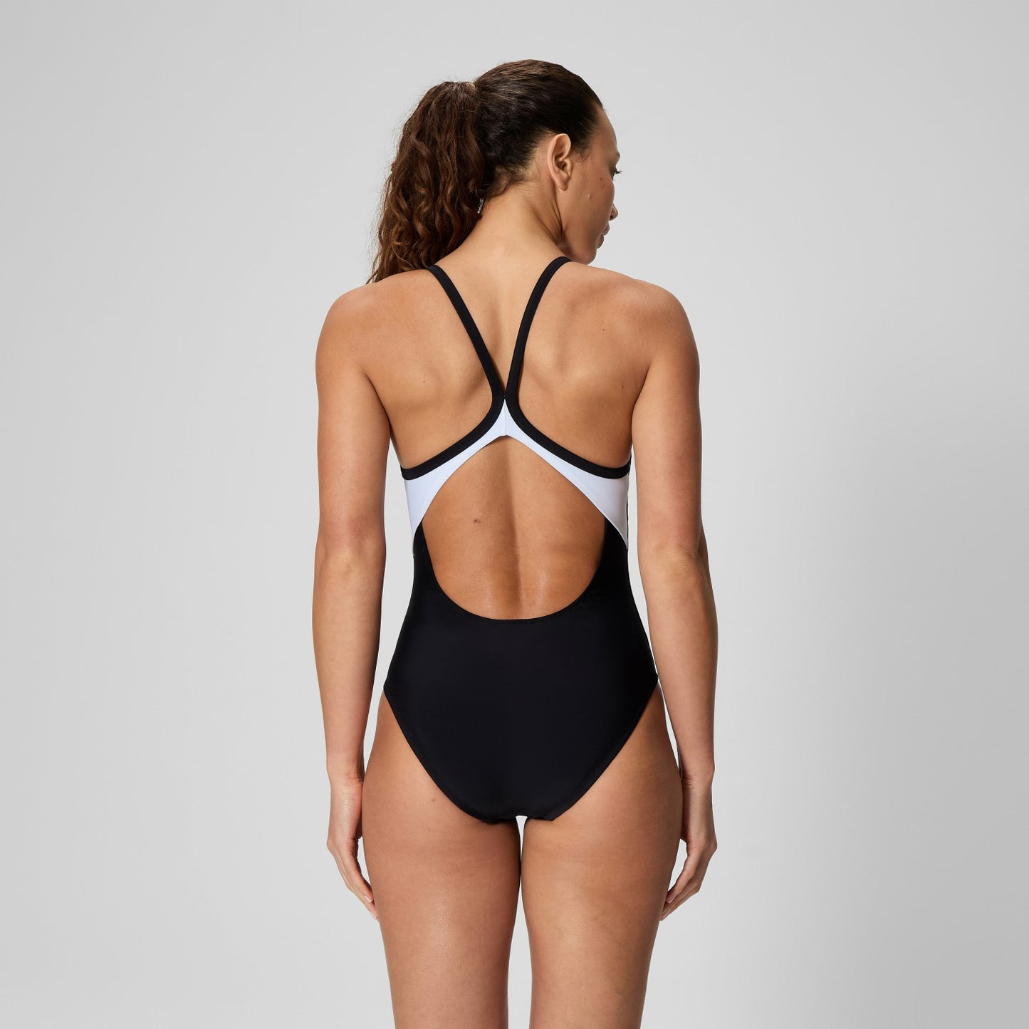 Solid Racerback Swimsuit Black/White - Speedo