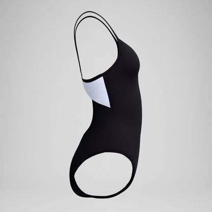 Solid Racerback Swimsuit Black/White - Speedo